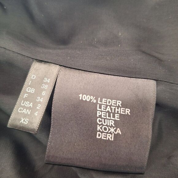Akris Punto Black  Leather Moto Jacket size 2 - Picture 6 of 9